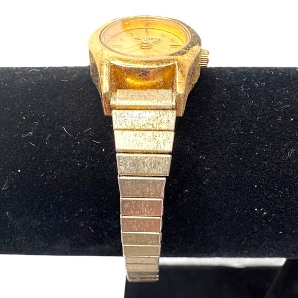 Vtg Gruen Womens Quartz Watch Stainless Steel Gold-Tone Swiss 208-902 Untested - Picture 3 of 6